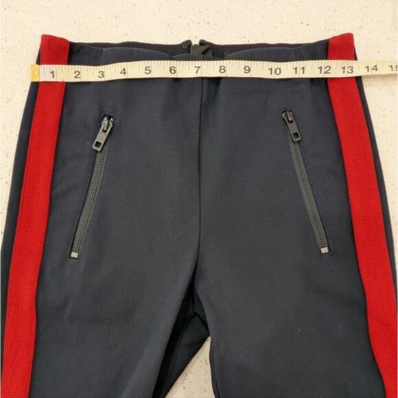 NWOT Rag & Bone Simone Pants Equestrian Stretch Navy Red Zipper Pockets Crop 2 - Picture 5 of 12